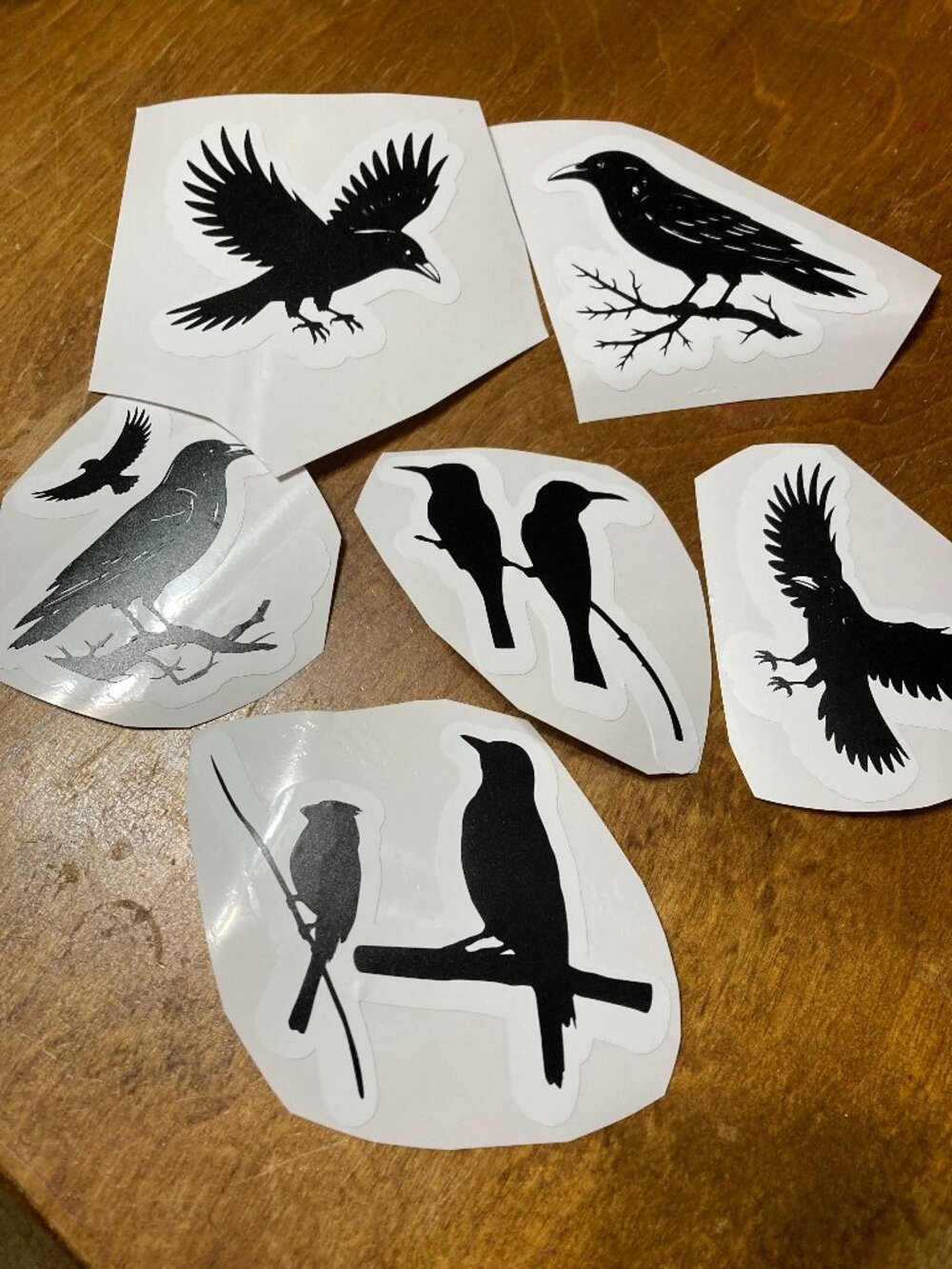 Handcrafted Bird Silhouette Window Clings 6 pk